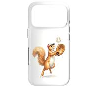 Carcasa para iPhone 17 Pro Lindo Atrapador de Jugador de béisbol de Ardilla, Arte de Acuarela
