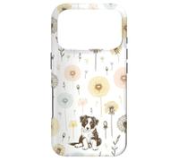 Carcasa para iPhone 17 Pro Lindo Cachorro Border Collie Dandelion Dream Floral Garden