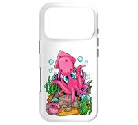 Carcasa para iPhone 17 Pro Lindo Calamar de Dibujos Animados Kawaii Océano Animal Vida Marina Vida Marina