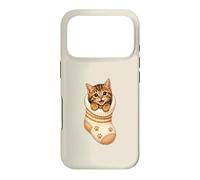 Carcasa para iPhone 17 Pro Lindo Gatito atigrado en Acogedor calcetín Gato mamá Cutecore Kawaii