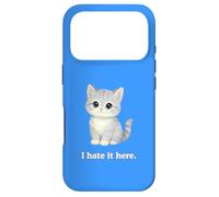 Carcasa para iPhone 17 Pro Lindo Gato I Hate It Here Kitty Regalos Divertidos para compañeros de Trabajo