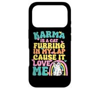 Carcasa para iPhone 17 Pro Lindo Karma Es Un Gato Furring En Mi Regazo Porque Me Ama