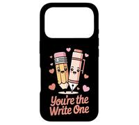 Carcasa para iPhone 17 Pro Lindo lápiz con Texto en inglés You'Re The Write Valentine's Day