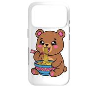 Carcasa para iPhone 17 Pro Lindo Oso Ramen gráfico japonés Kawaii marrón Animal Arte