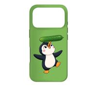 Carcasa para iPhone 17 Pro Lindo pingüino Equilibrio Pepino Dibujos Animados Arte