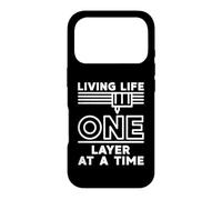 Carcasa para iPhone 17 Pro Living Life One Layer At A Time Impresora 3D Diseño Envejecido