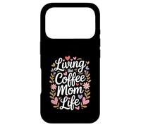 Carcasa para iPhone 17 Pro Living The Coffee Mom Life Cafeína Amante Corazones