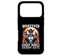Carcasa para iPhone 17 Pro Lo Que Sea Que papá quiera papá obtiene Divertido Hombre Lobo Meme Bootleg