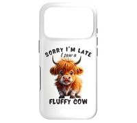 Carcasa para iPhone 17 Pro Lo Siento, llego Tarde, Vi una Vaca esponjosa Funny Highland Cow Girls