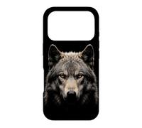 Carcasa para iPhone 17 Pro Lobo Dire Cara Luz De Luna Bosque Fauna Silvestre Naturaleza
