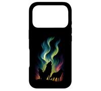 Carcasa para iPhone 17 Pro Lobos Northern Lights Graphic Vintage Wildlife Wolf Lover