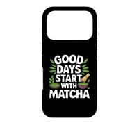 Carcasa para iPhone 17 Pro Los Buenos días comienzan con Arte de Texto Matcha