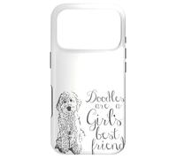 Carcasa para iPhone 17 Pro Los garabatos Son los Mejores Amigos de una niña Golden Labradoodle