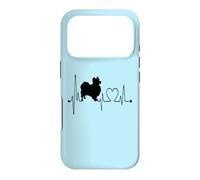 Carcasa para iPhone 17 Pro Los Perros Papillon Dog My Heartbeat EKG Son mis Amantes de los Perros cardiovasculares