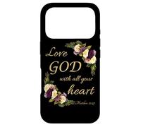 Carcasa para iPhone 17 Pro Love God with All Your Heart - Christian Faith Women Flowers