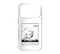 Carcasa para iPhone 17 Pro Loves Animals Nature Wildlife Graphic of Deer and Birds