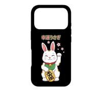 Carcasa para iPhone 17 Pro Lucky Rabbit Maneki Neko Bunny Flor de Cerezo japonés
