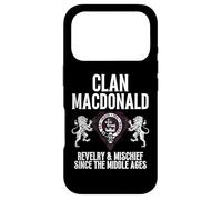 Carcasa para iPhone 17 Pro Macdonald Clan Scottish Name Escudo de Armas Familia de tartán