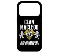 Carcasa para iPhone 17 Pro MacLeod Clan Escocés Nombre Escudo De Armas Tartán Fiesta Familiar