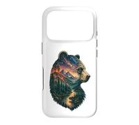 Carcasa para iPhone 17 Pro Majestic Bear Mountain River Wildlife Exposición Doble Excursionistas