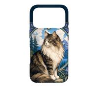 Carcasa para iPhone 17 Pro Majestic Gato de Pelo Largo Art Nouveau Mountain