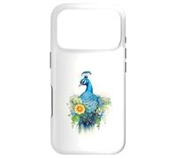 Carcasa para iPhone 17 Pro Majestuoso pájaro Pavo Real con Vibrante Arte Floral en Acuarela