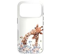 Carcasa para iPhone 17 Pro Mamá y bebé Jirafa abejorro Flor Lindo Animales