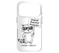 Carcasa para iPhone 17 Pro Manifestante pacífico no remunerado Humor Mapache Divertido