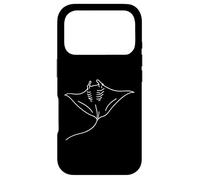 Carcasa para iPhone 17 Pro Mantarraya Arte Lineal Océano Fauna Marina