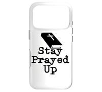 Carcasa para iPhone 17 Pro Mantente rezado | Biblia Negra Simple