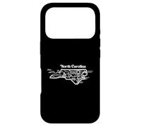 Carcasa para iPhone 17 Pro Mapa de Carolina del Norte, Estilo Minimalista, Viajes al Aire Libre