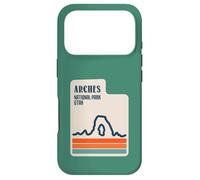 Carcasa para iPhone 17 Pro Mapa del Estado de Utah con delicados Arcos de Arco Parque Nacional Retro