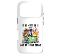 Carcasa para iPhone 17 Pro Mapache filosófico en un contenedor de Basura con Humor de Mal día