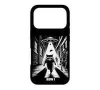 Carcasa para iPhone 17 Pro Mapache huyendo del OVNI, Humor de Ciencia ficción, perseguido por Extraterrestres