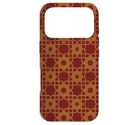 Carcasa para iPhone 17 Pro Maroon Dark Red Brown Luxury Asia Persian Mosaic Pattern
