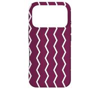 Carcasa para iPhone 17 Pro Maroon White Zigzag Qatar Color Arabic Language Doha Pattern