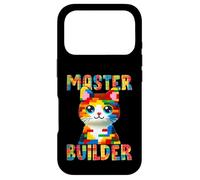 Carcasa para iPhone 17 Pro Master Builder Block Building Toy Kids Girls Cat Lover