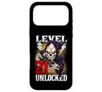 Carcasa para iPhone 17 Pro MAX 21st Birthday Gamer Skeleton Level 21 Desbloqueado Gaming Reaper