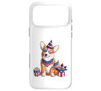 Carcasa para iPhone 17 Pro MAX 4 de Julio Patriótico Corgi Dog, Divertida Bandera Americana Linda
