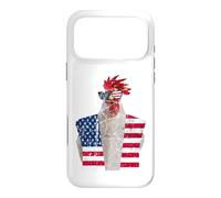 Carcasa para iPhone 17 Pro MAX 4 de Julio patriótico Gallo Pollo Rojo Blanco Azul Bandera de Estados Unidos