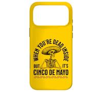 Carcasa para iPhone 17 Pro MAX 5 de Mayo Esqueleto Muerto Dentro Sombrero Cinco México