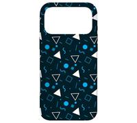 Carcasa para iPhone 17 Pro MAX 80s Blue Arctic Midnight Triangle Circle Square Pattern