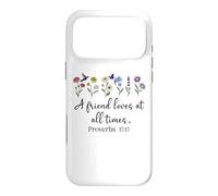 Carcasa para iPhone 17 Pro MAX A Friend Loves All Times Jesus Proverbs 17:17 Bible Verse