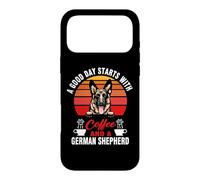 Carcasa para iPhone 17 Pro MAX A Good Day Starts with Coffee and A German Shepherd Dog
