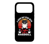 Carcasa para iPhone 17 Pro MAX A Good Day Starts with Coffee and A Ragdoll Cat Funny Cats