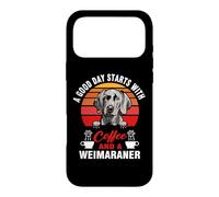 Carcasa para iPhone 17 Pro MAX A Good Day Starts with Coffee and A Weimaraner Dog Lovers