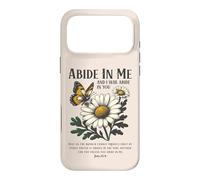 Carcasa para iPhone 17 Pro MAX Abide In Me Juan 15:4 Biblia Cristiana Escritura Flores