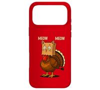 Carcasa para iPhone 17 Pro MAX Acción de Gracias Pavo Gato Miau Divertido Hombres Mujeres Acción de Gracias