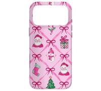 Carcasa para iPhone 17 Pro MAX Acuarela Verde Rosa Navidad Santa Patrón Media Arco