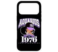 Carcasa para iPhone 17 Pro MAX Acuario 1976 Reina Rasgos del Zodiaco Afro Diva Cumpleaños